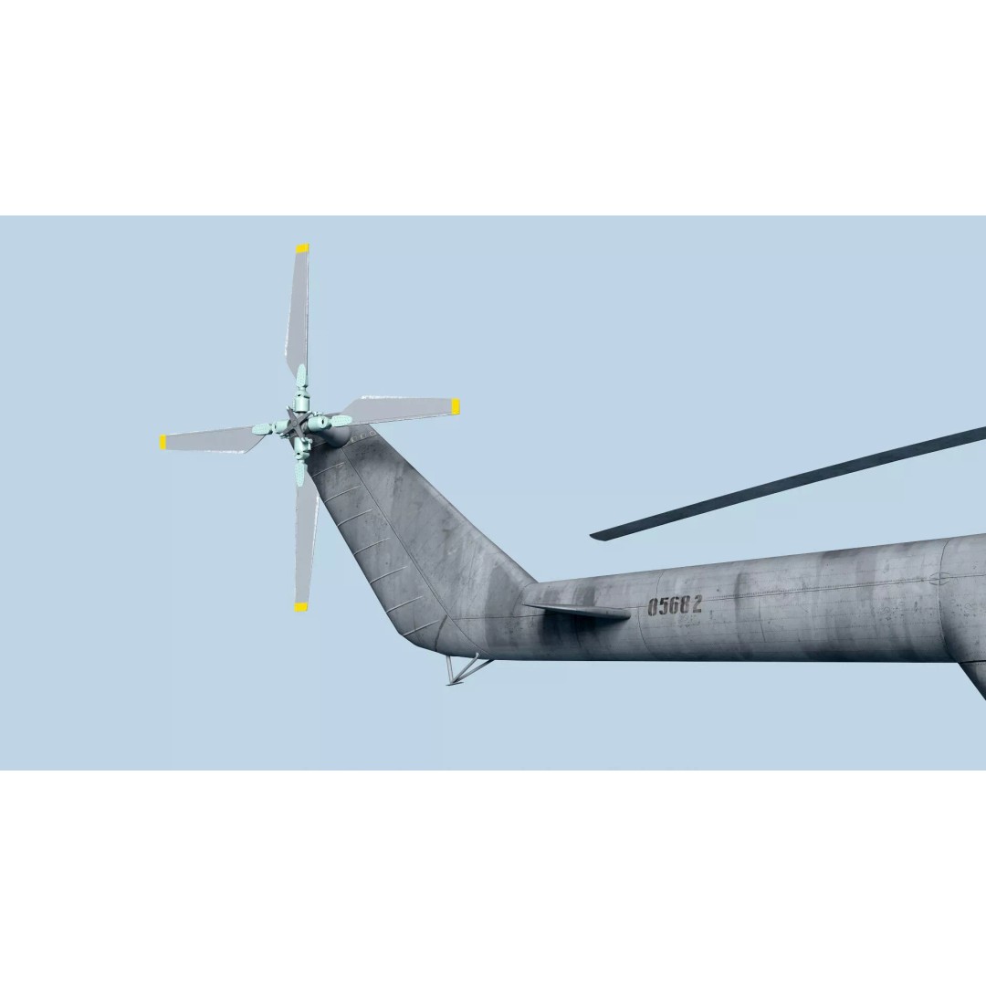 Mil Mi-6 Helicopter 3D Model – Low Poly Game Asset, FBX, OBJ - View 14