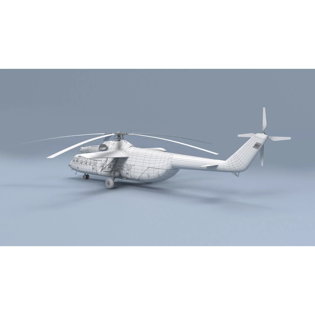 Mil Mi-6 Helicopter 3D Model – Low Poly Game Asset, FBX, OBJ - View 15