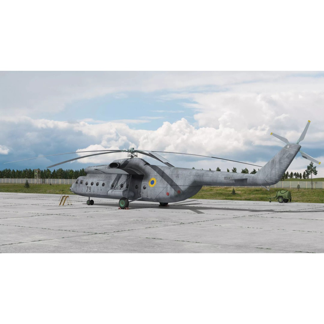 Mil Mi-6 Helicopter 3D Model – Low Poly Game Asset, FBX, OBJ - View 16