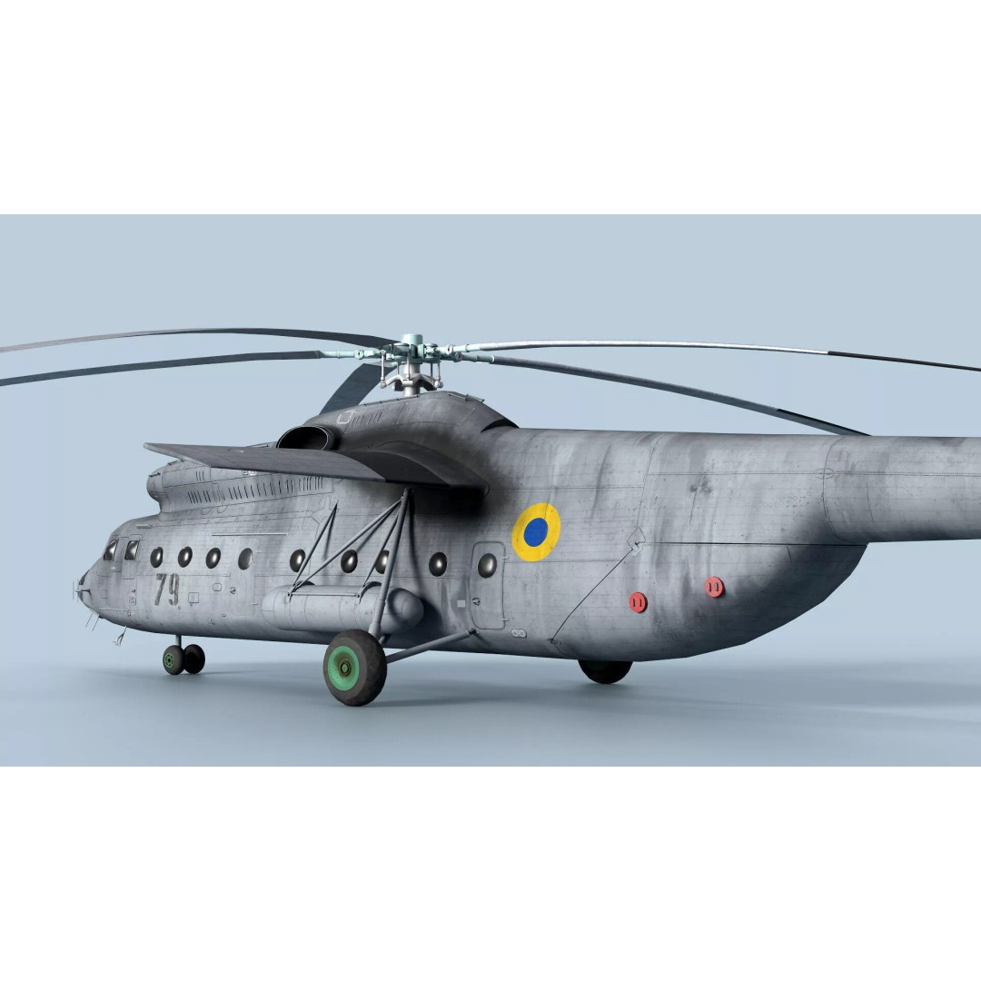 Mil Mi-6 Helicopter 3D Model – Low Poly Game Asset, FBX, OBJ - View 4