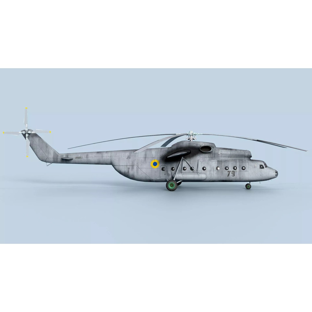 Mil Mi-6 Helicopter 3D Model – Low Poly Game Asset, FBX, OBJ - View 7