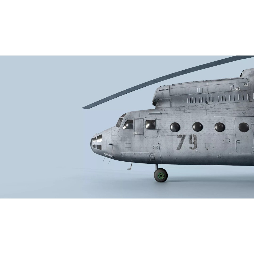 Mil Mi-6 Helicopter 3D Model – Low Poly Game Asset, FBX, OBJ - View 8