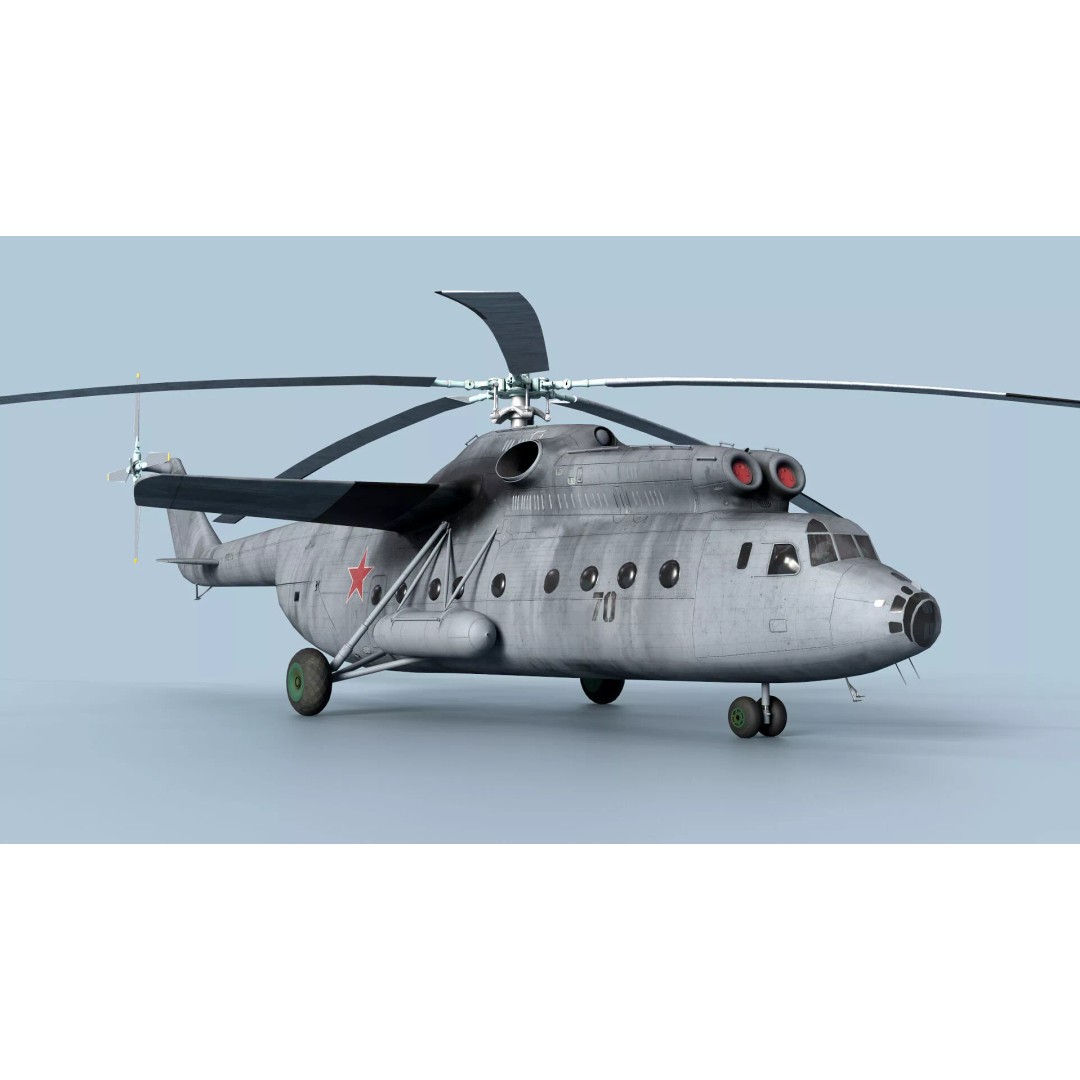 Mil Mi-6 Helicopter 3D Model – Low Poly Game Asset, FBX, OBJ - View 9