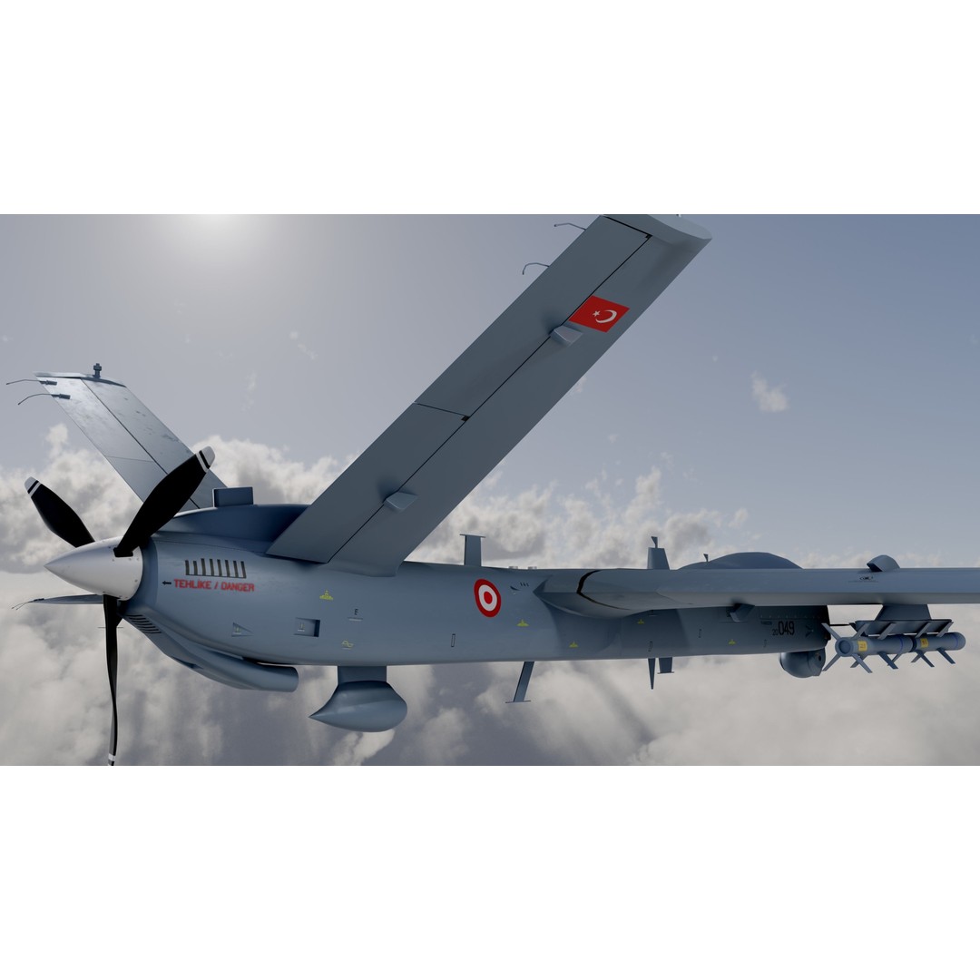 Turkish UAV 3D Model – Low Poly Aircraft Collection, FBX, Rigged - View 11
