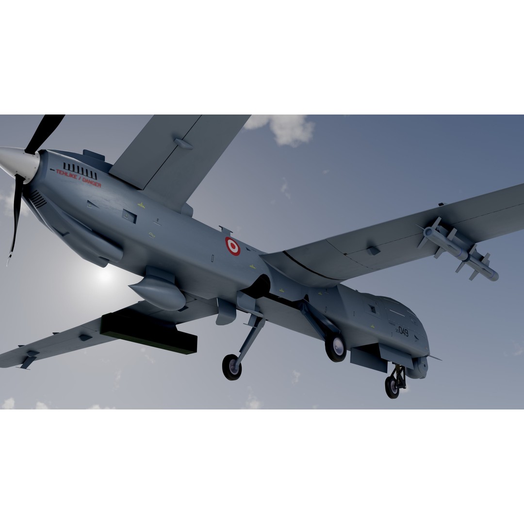 Turkish UAV 3D Model – Low Poly Aircraft Collection, FBX, Rigged - View 13