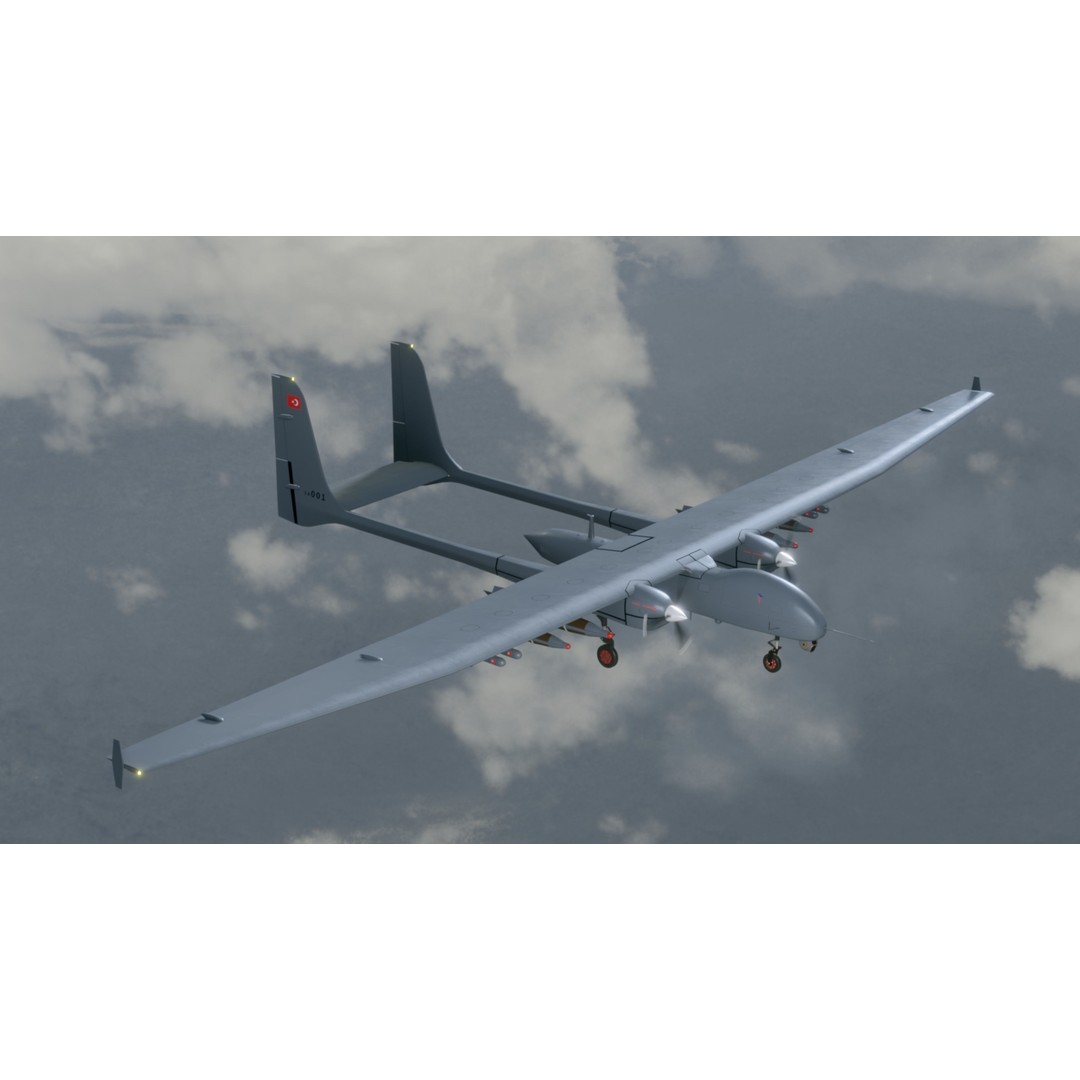 Turkish UAV 3D Model – Low Poly Aircraft Collection, FBX, Rigged - View 17