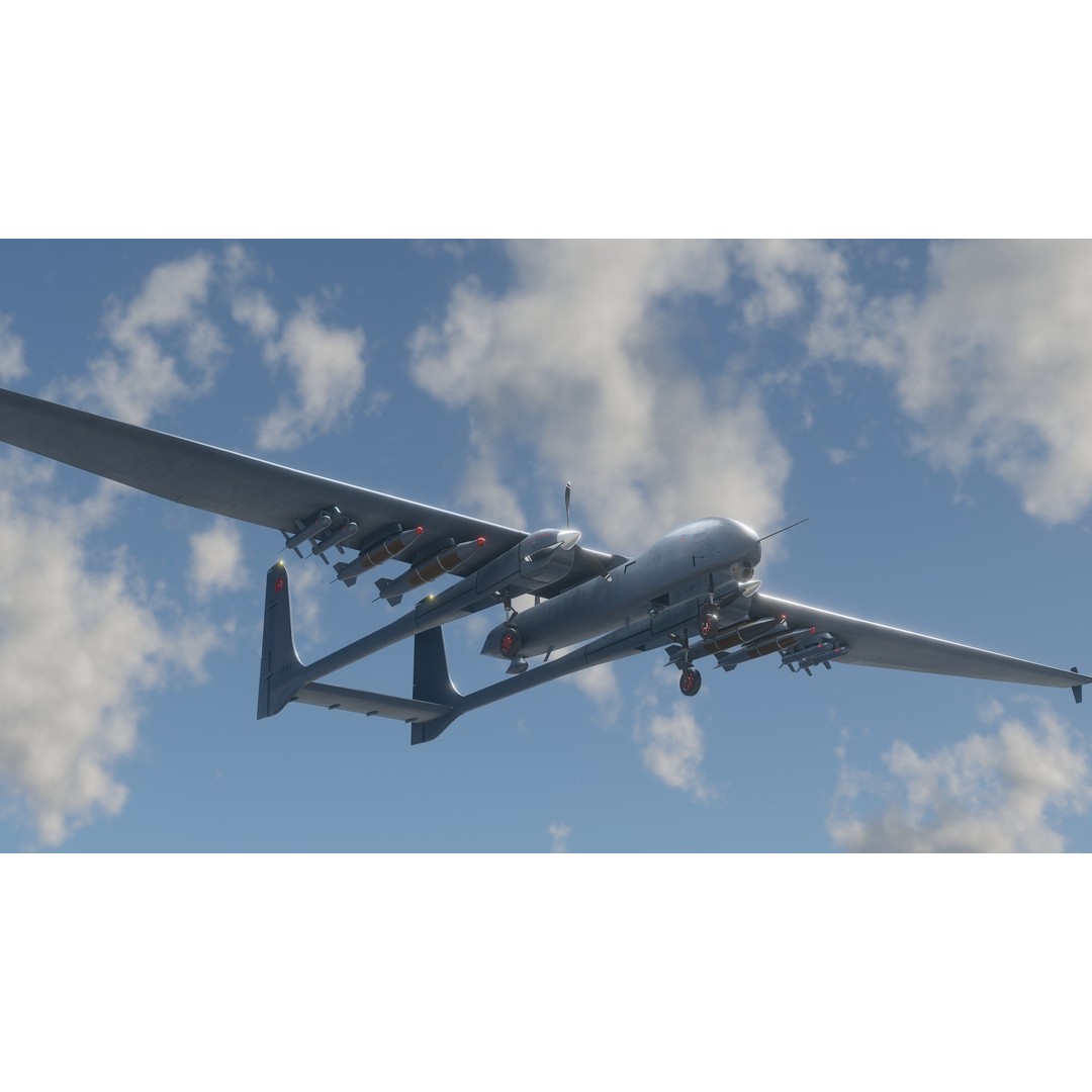 Turkish UAV 3D Model – Low Poly Aircraft Collection, FBX, Rigged - View 18