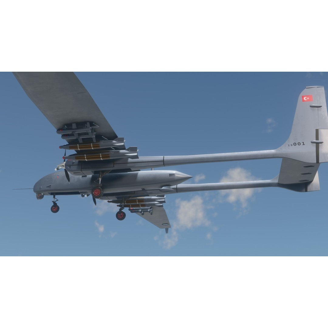 Turkish UAV 3D Model – Low Poly Aircraft Collection, FBX, Rigged - View 19