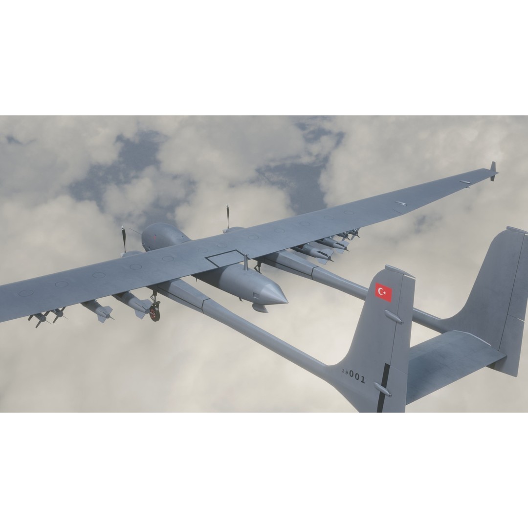 Turkish UAV 3D Model – Low Poly Aircraft Collection, FBX, Rigged - View 20