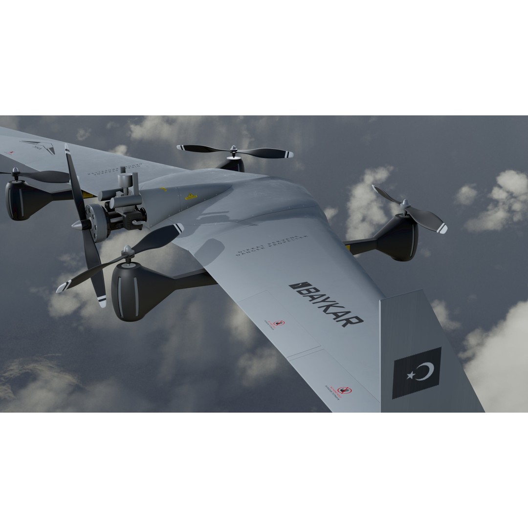 Turkish UAV 3D Model – Low Poly Aircraft Collection, FBX, Rigged - View 22