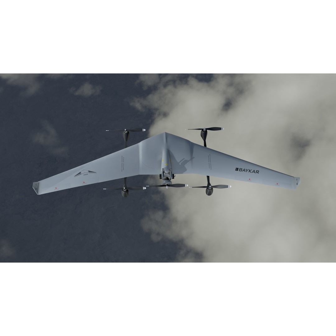 Turkish UAV 3D Model – Low Poly Aircraft Collection, FBX, Rigged - View 23