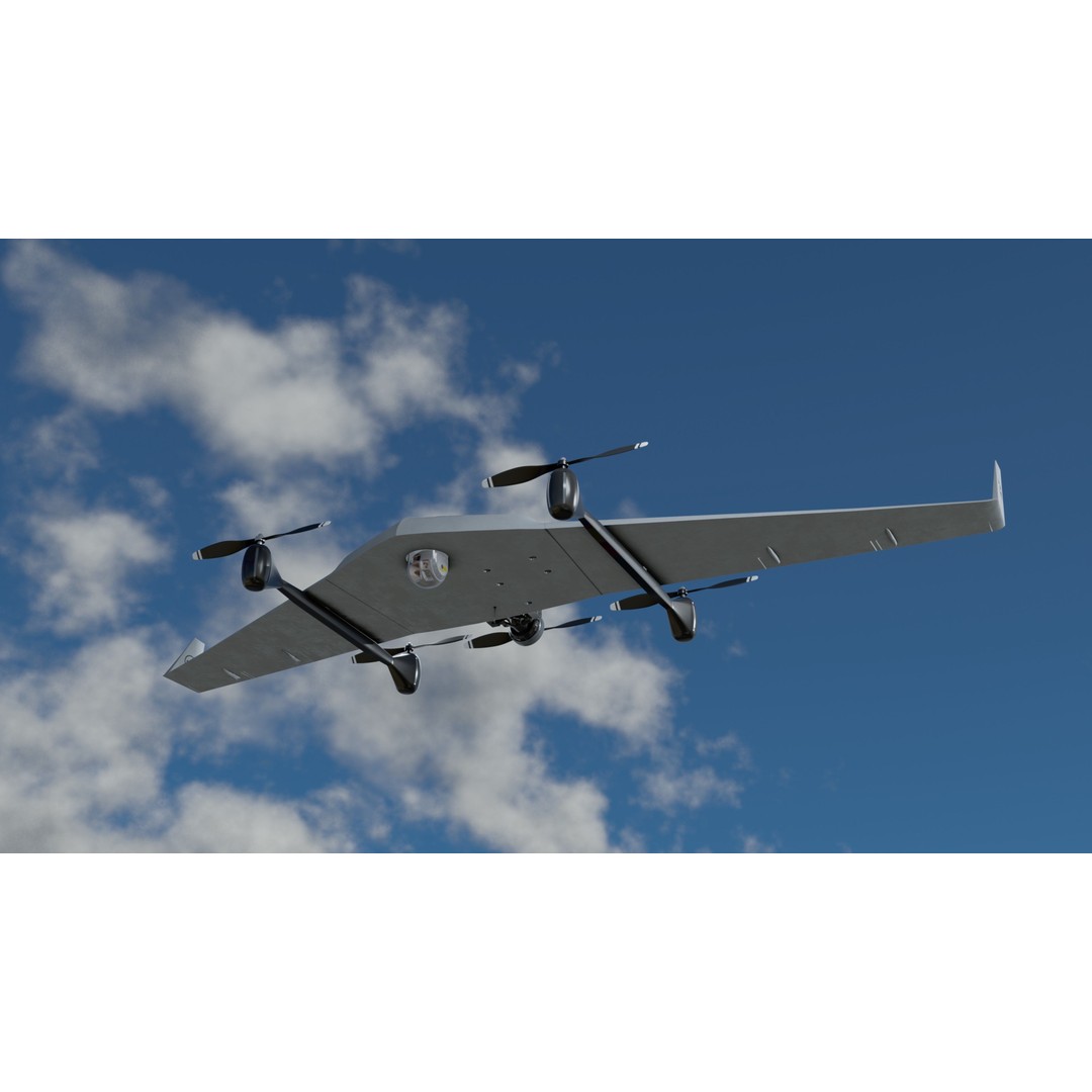 Turkish UAV 3D Model – Low Poly Aircraft Collection, FBX, Rigged - View 24