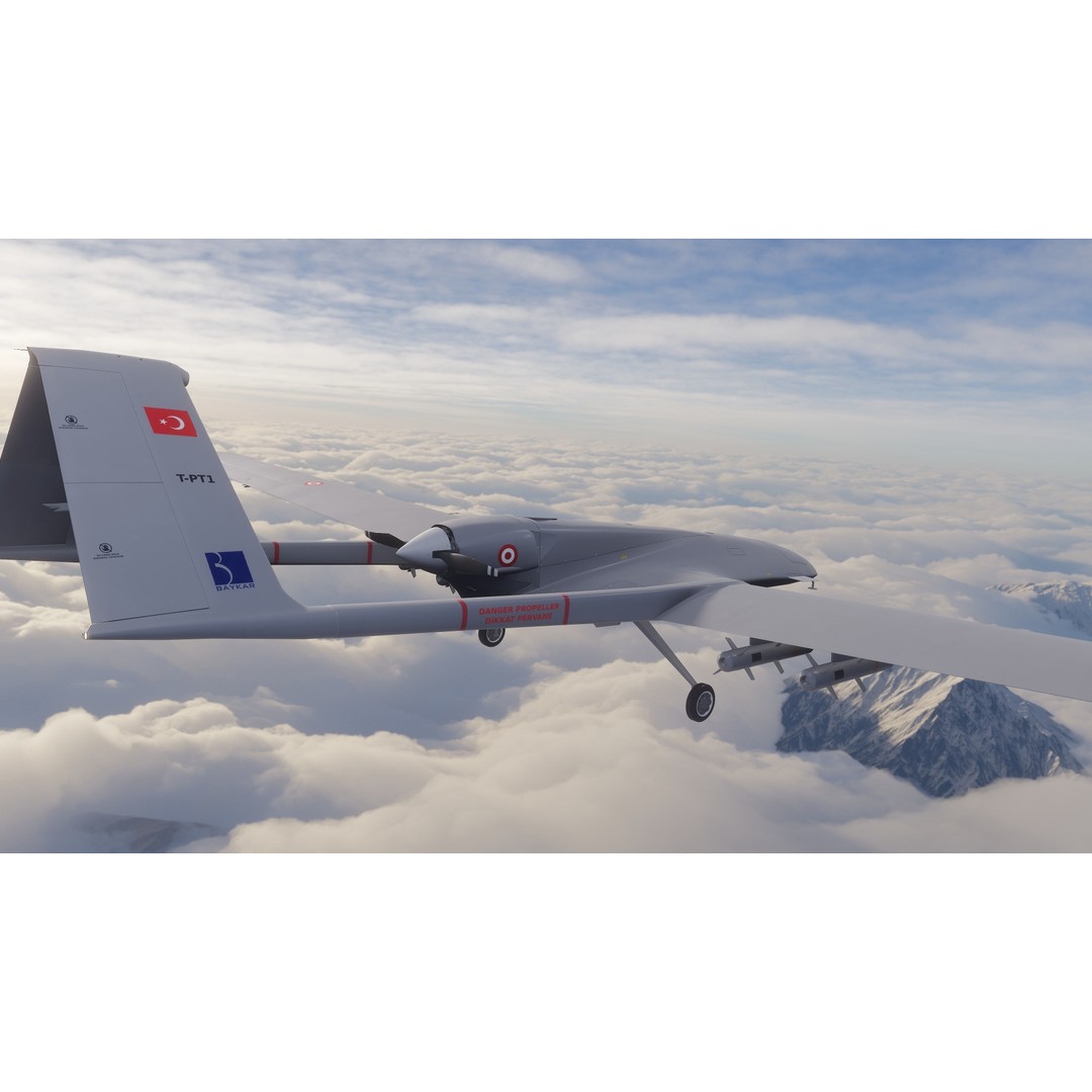 Turkish UAV 3D Model – Low Poly Aircraft Collection, FBX, Rigged - View 30