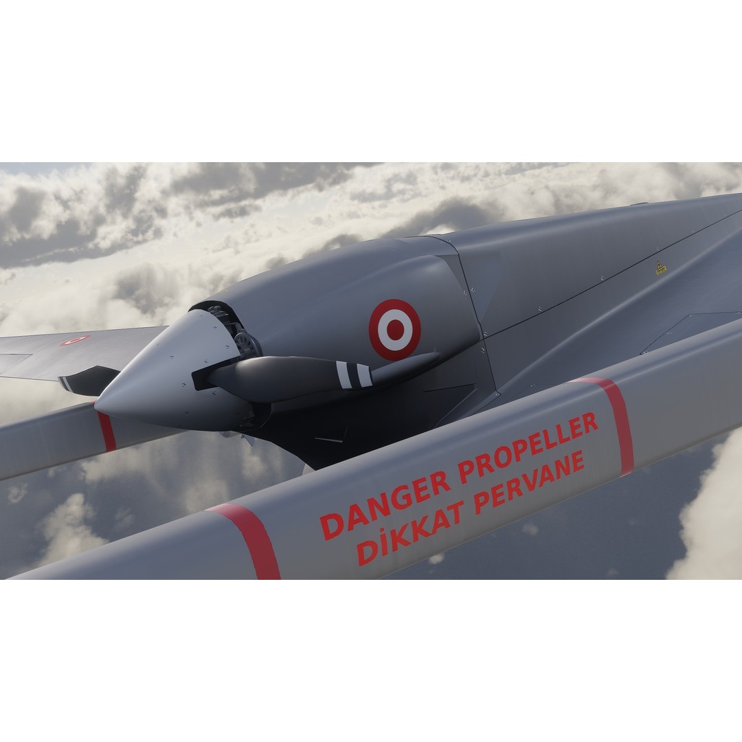 Turkish UAV 3D Model – Low Poly Aircraft Collection, FBX, Rigged - View 36