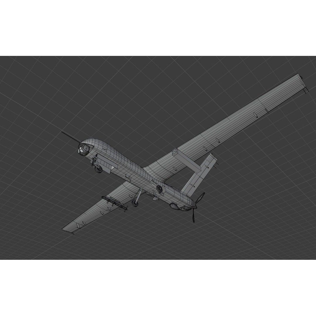 Turkish UAV 3D Model – Low Poly Aircraft Collection, FBX, Rigged - View 40
