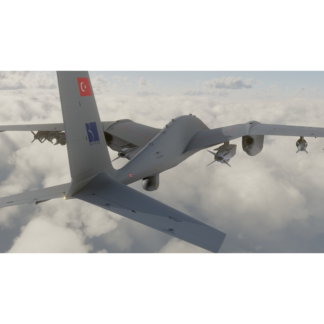 Turkish UAV 3D Model – Low Poly Aircraft Collection, FBX, Rigged - View 5