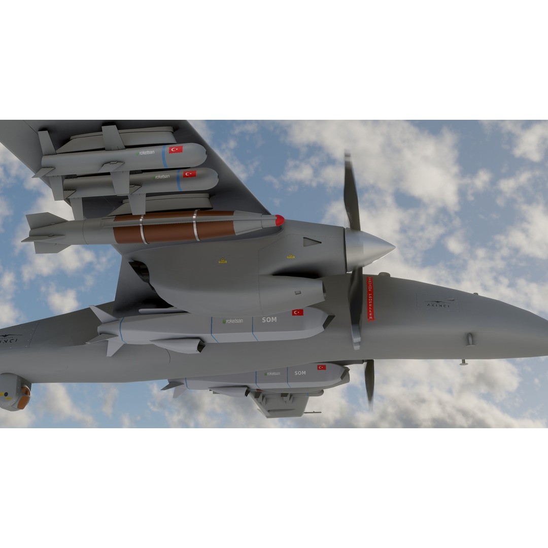 Turkish UAV 3D Model – Low Poly Aircraft Collection, FBX, Rigged - View 6