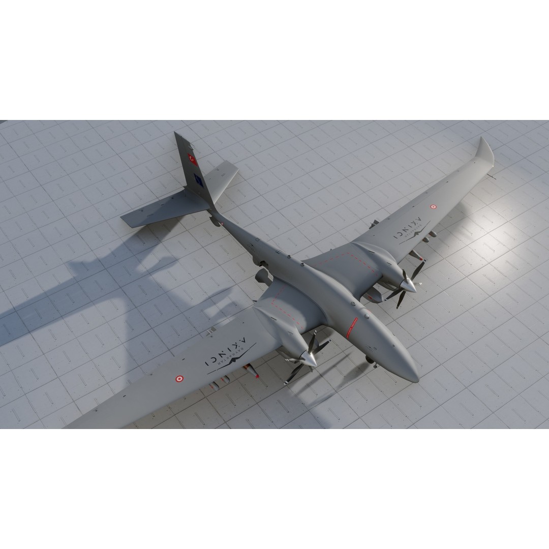 Turkish UAV 3D Model – Low Poly Aircraft Collection, FBX, Rigged - View 8