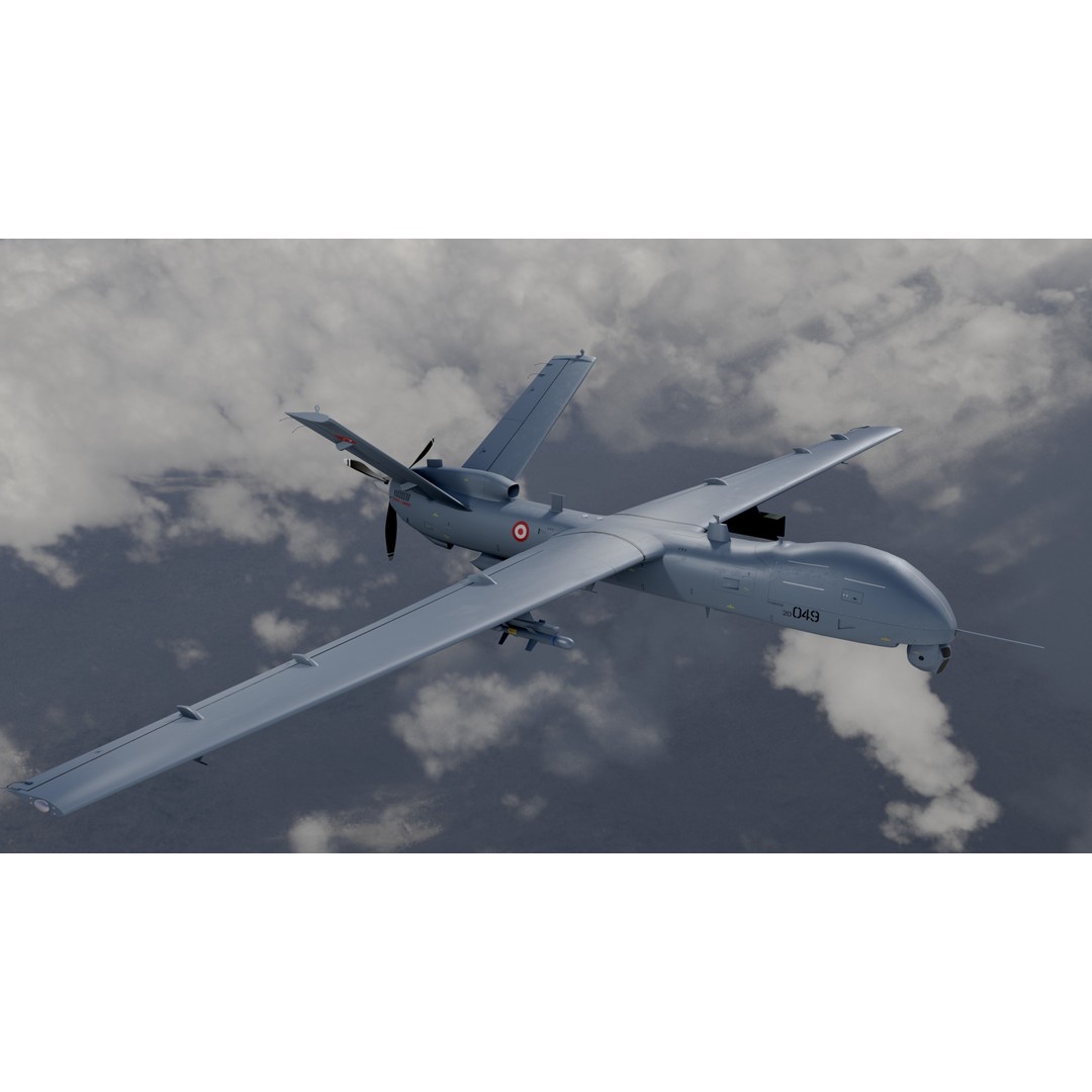 Turkish UAV 3D Model – Low Poly Aircraft Collection, FBX, Rigged - View 9