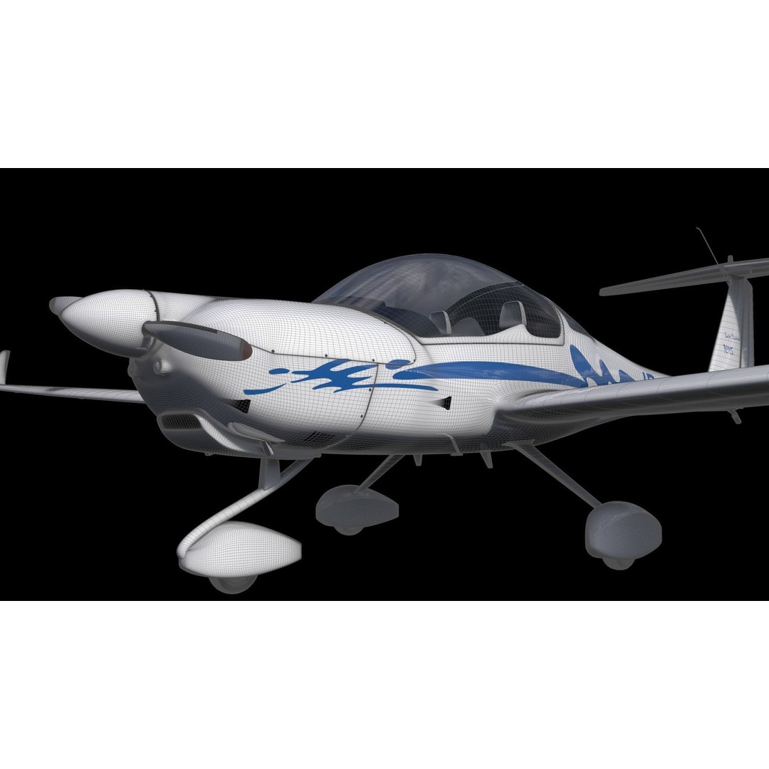 HK36 TC115 Diamond Airplane 3D Model – Subdivision Ready, FBX, C4D - View 11