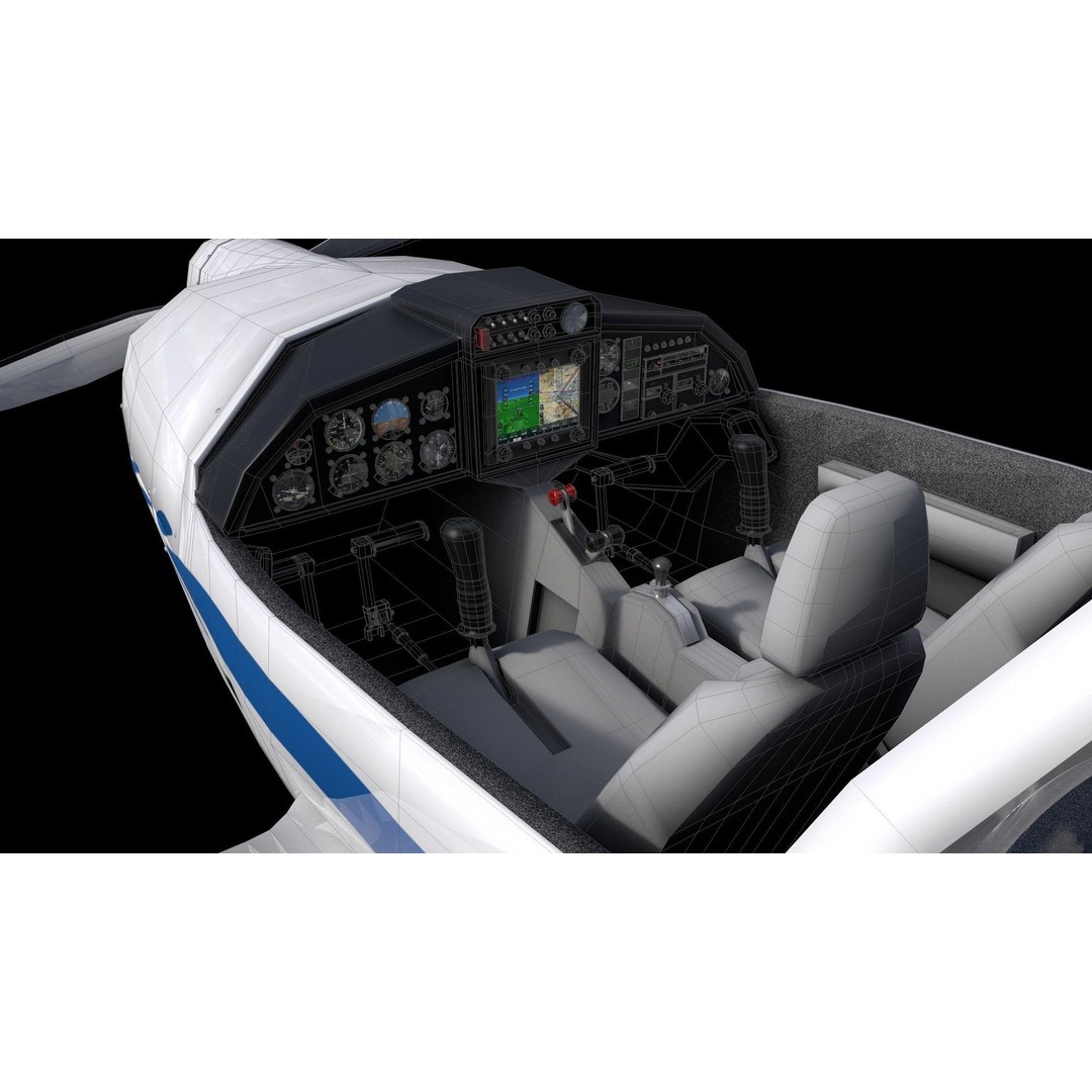 HK36 TC115 Diamond Airplane 3D Model – Subdivision Ready, FBX, C4D - View 12
