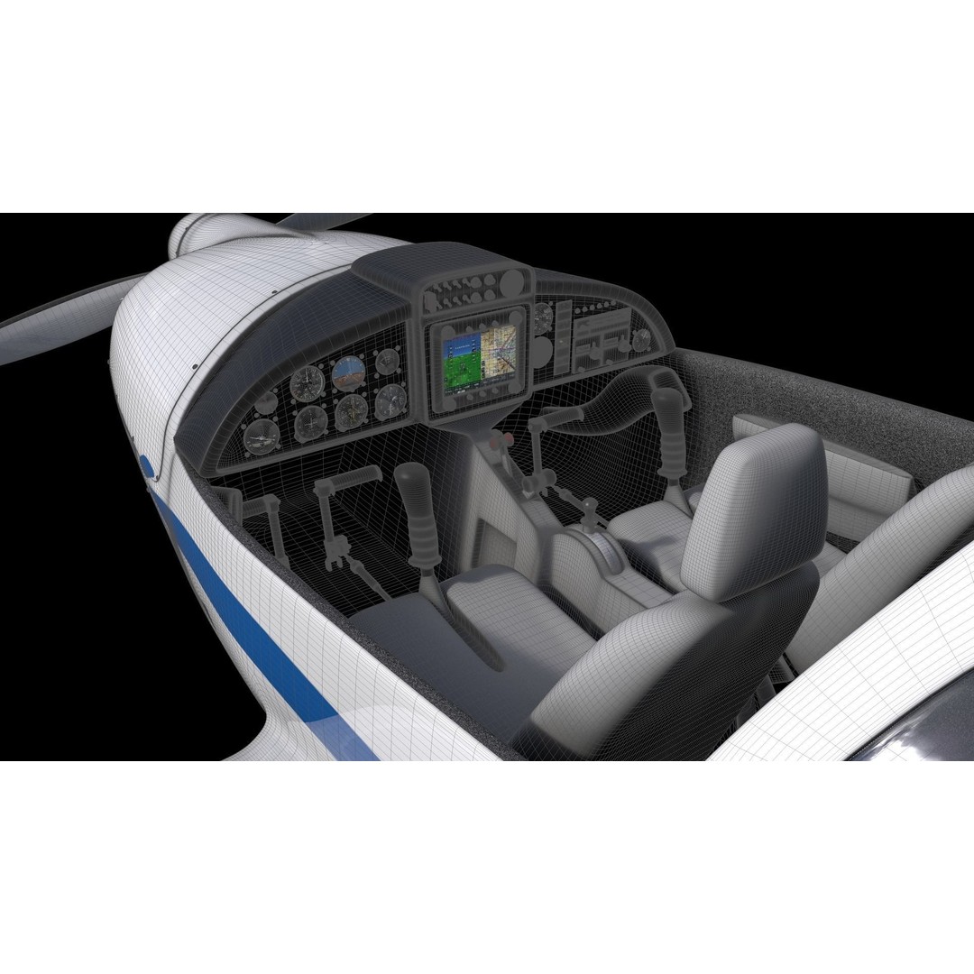 HK36 TC115 Diamond Airplane 3D Model – Subdivision Ready, FBX, C4D - View 13