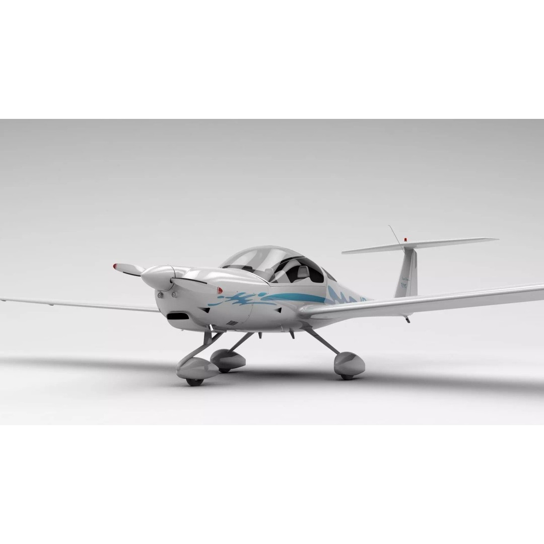HK36 TC115 Diamond Airplane 3D Model – Subdivision Ready, FBX, C4D - View 2