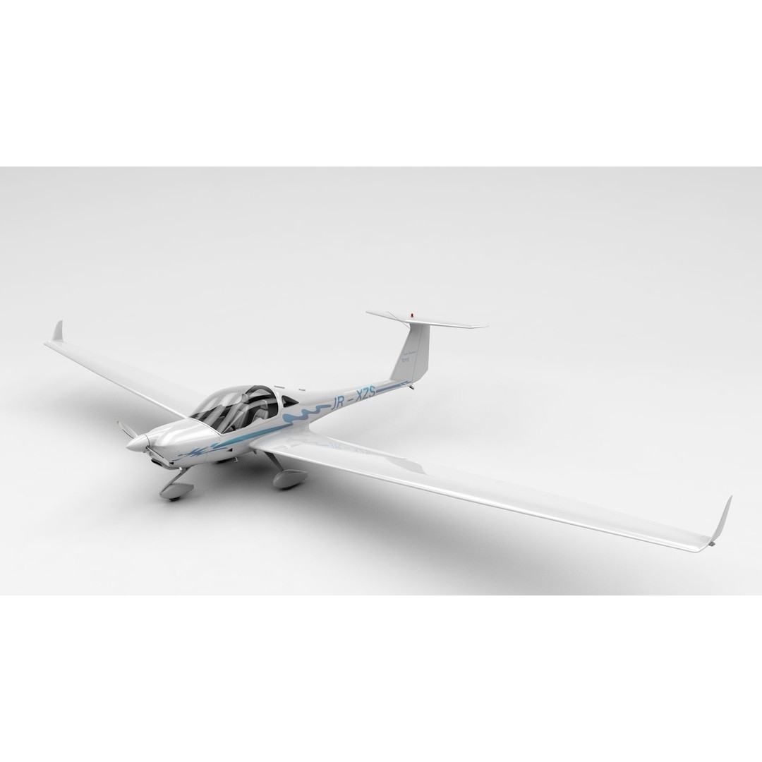 HK36 TC115 Diamond Airplane 3D Model – Subdivision Ready, FBX, C4D - View 3