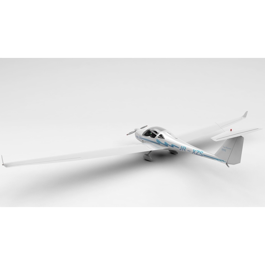 HK36 TC115 Diamond Airplane 3D Model – Subdivision Ready, FBX, C4D - View 7