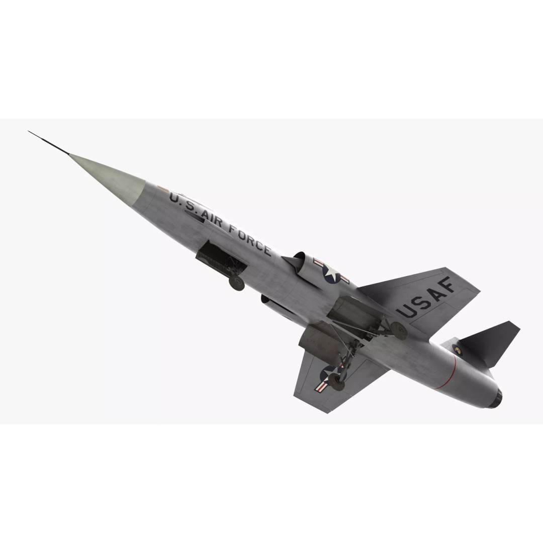 Lockheed F-104 Starfighter 3D Model – Rigged PBR Aircraft Asset - View 10