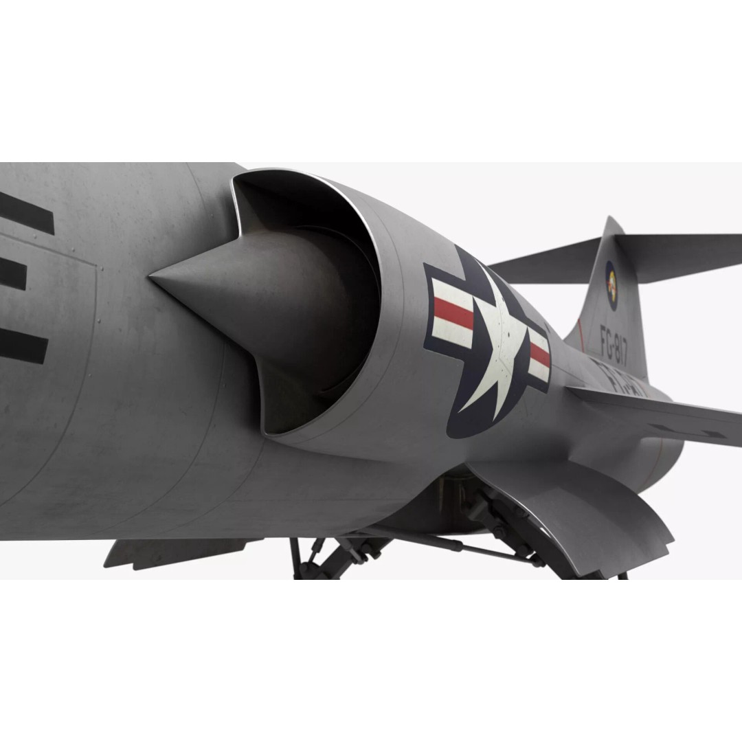 Lockheed F-104 Starfighter 3D Model – Rigged PBR Aircraft Asset - View 15