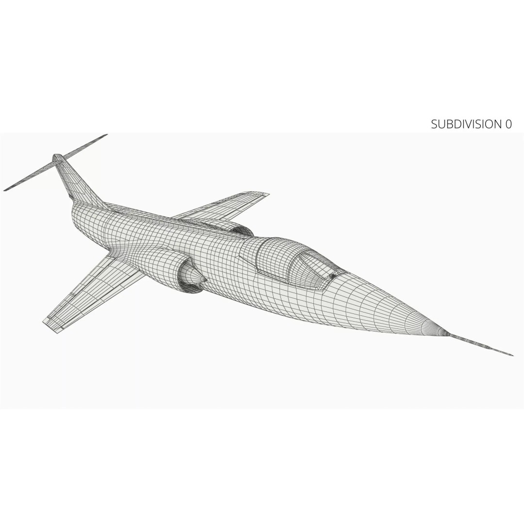Lockheed F-104 Starfighter 3D Model – Rigged PBR Aircraft Asset - View 18