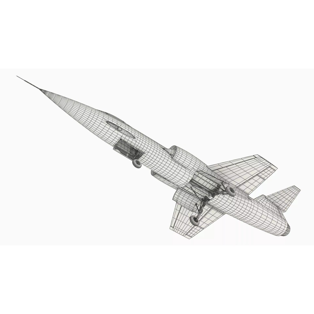 Lockheed F-104 Starfighter 3D Model – Rigged PBR Aircraft Asset - View 20