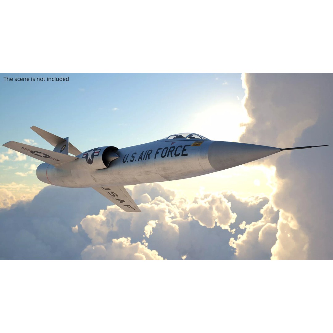 Lockheed F-104 Starfighter 3D Model – Rigged PBR Aircraft Asset - View 6