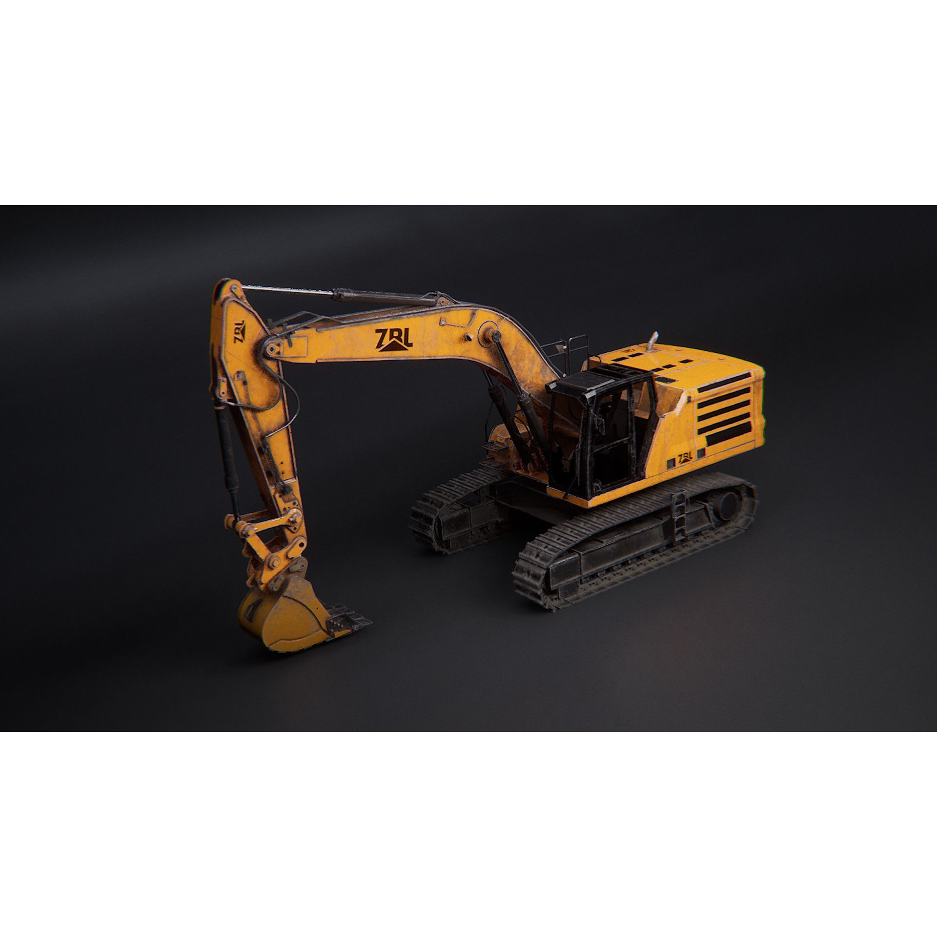 Excavator v2 - Low-Poly Game-Ready 3D Model - View 10
