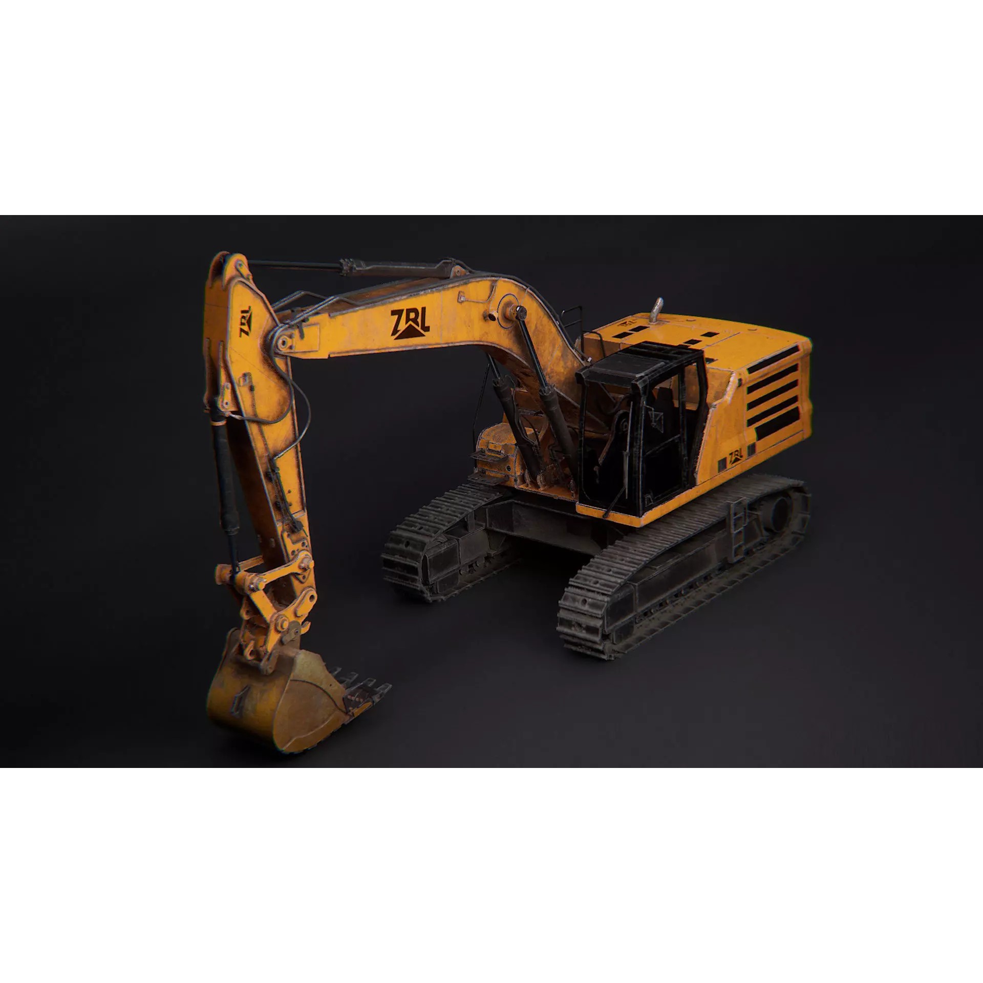 Excavator v2 - Low-Poly Game-Ready 3D Model - View 2