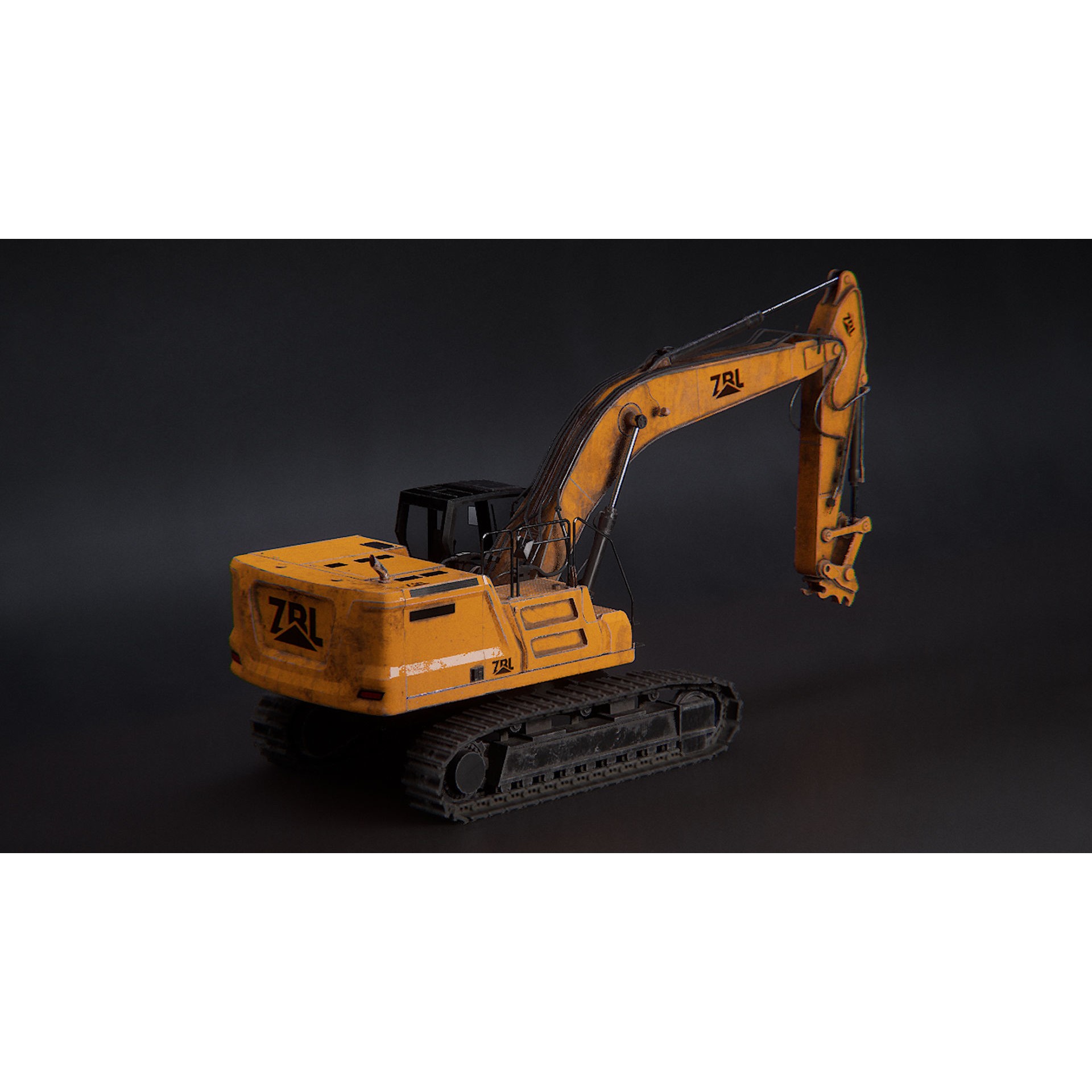 Excavator v2 - Low-Poly Game-Ready 3D Model - View 4