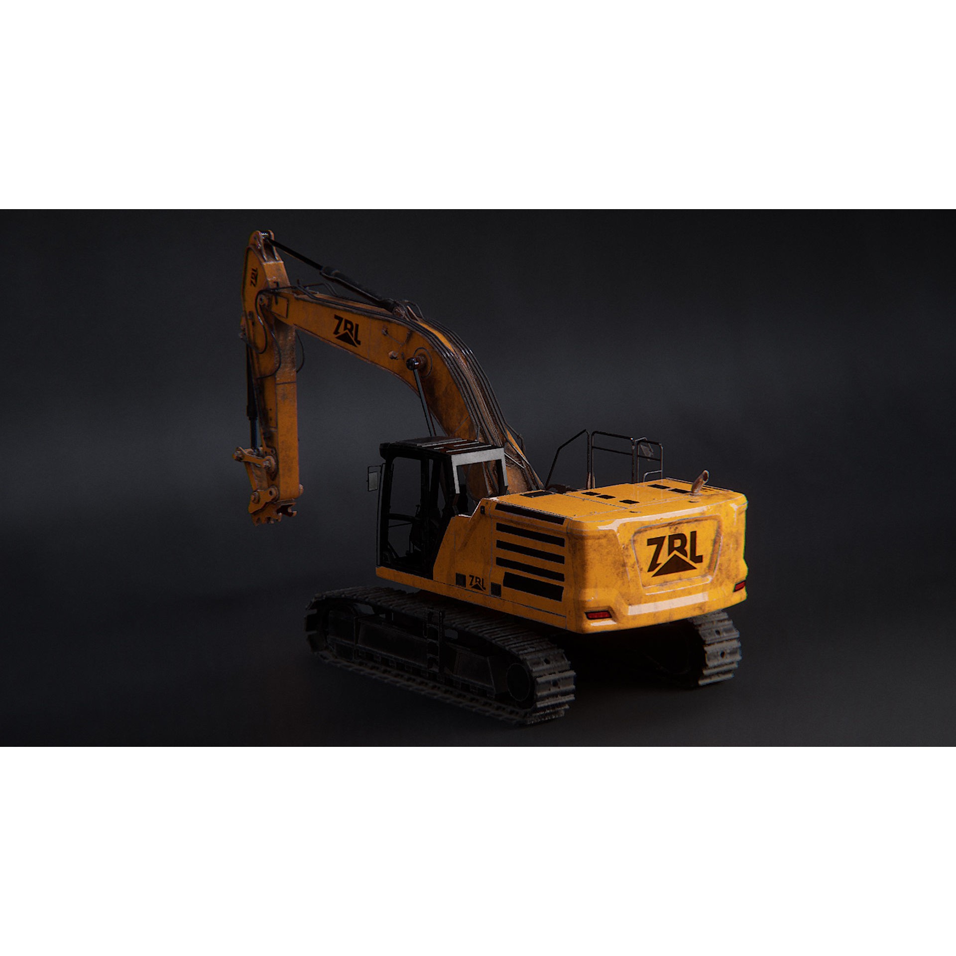 Excavator v2 - Low-Poly Game-Ready 3D Model - View 5