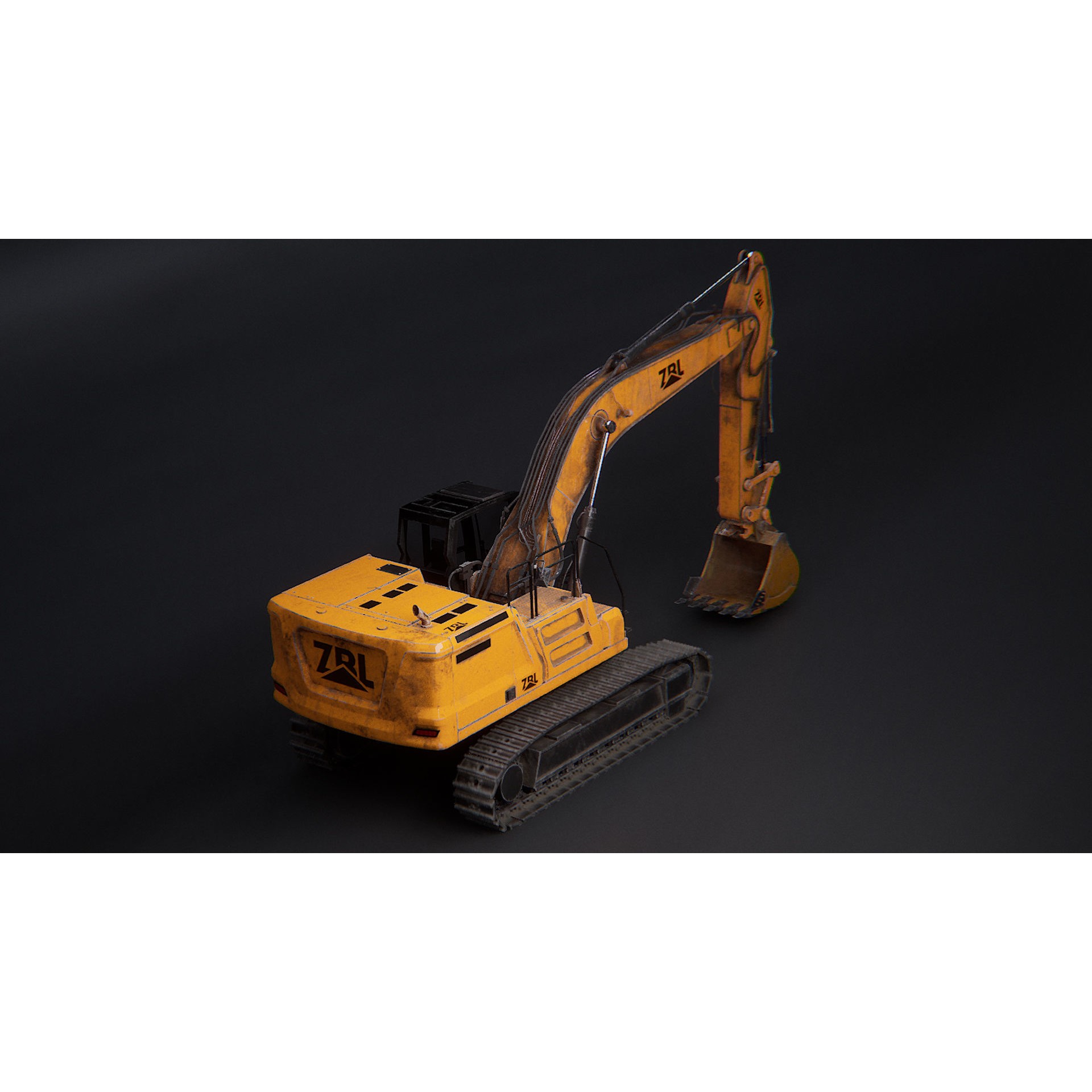 Excavator v2 - Low-Poly Game-Ready 3D Model - View 7