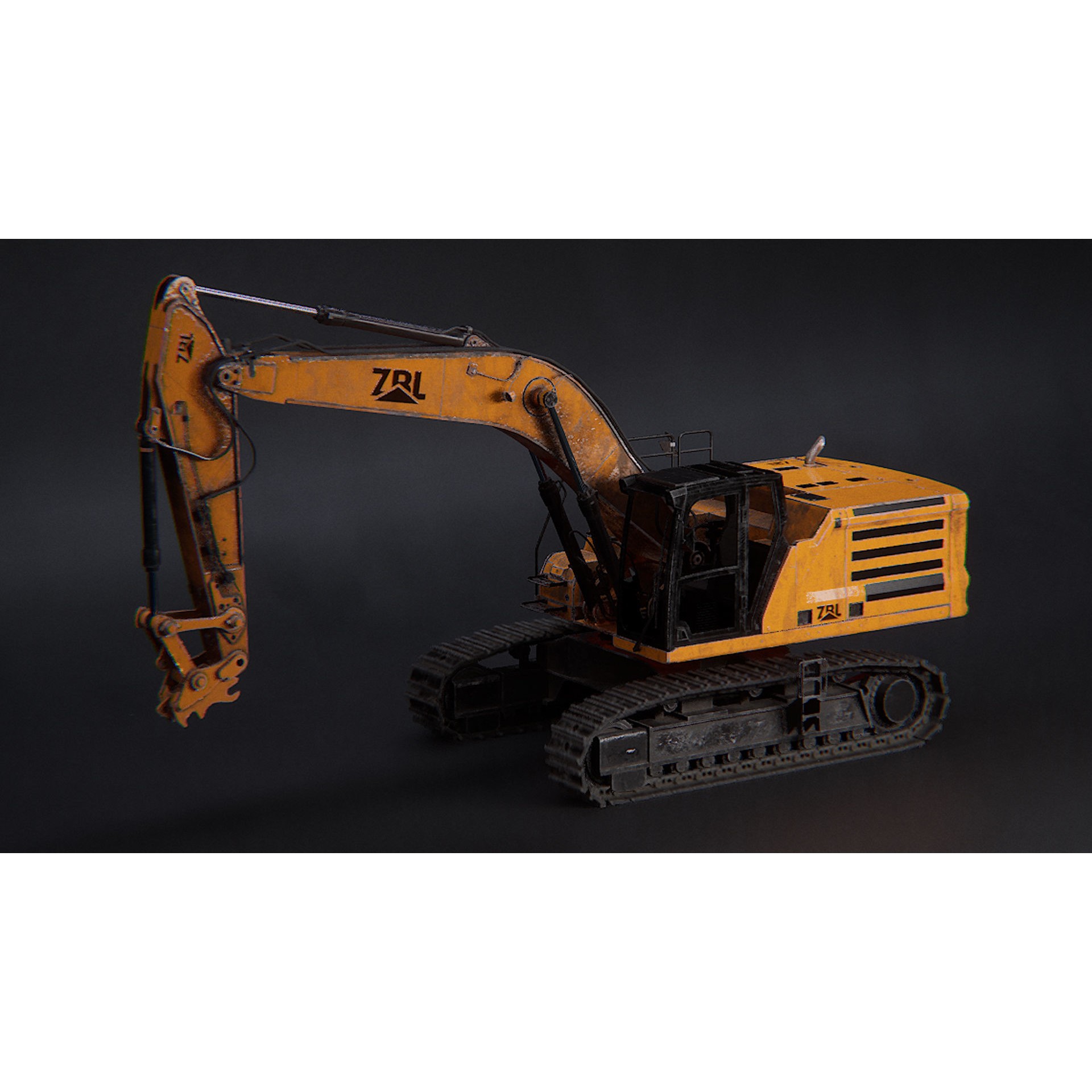 Excavator v2 - Low-Poly Game-Ready 3D Model - View 8