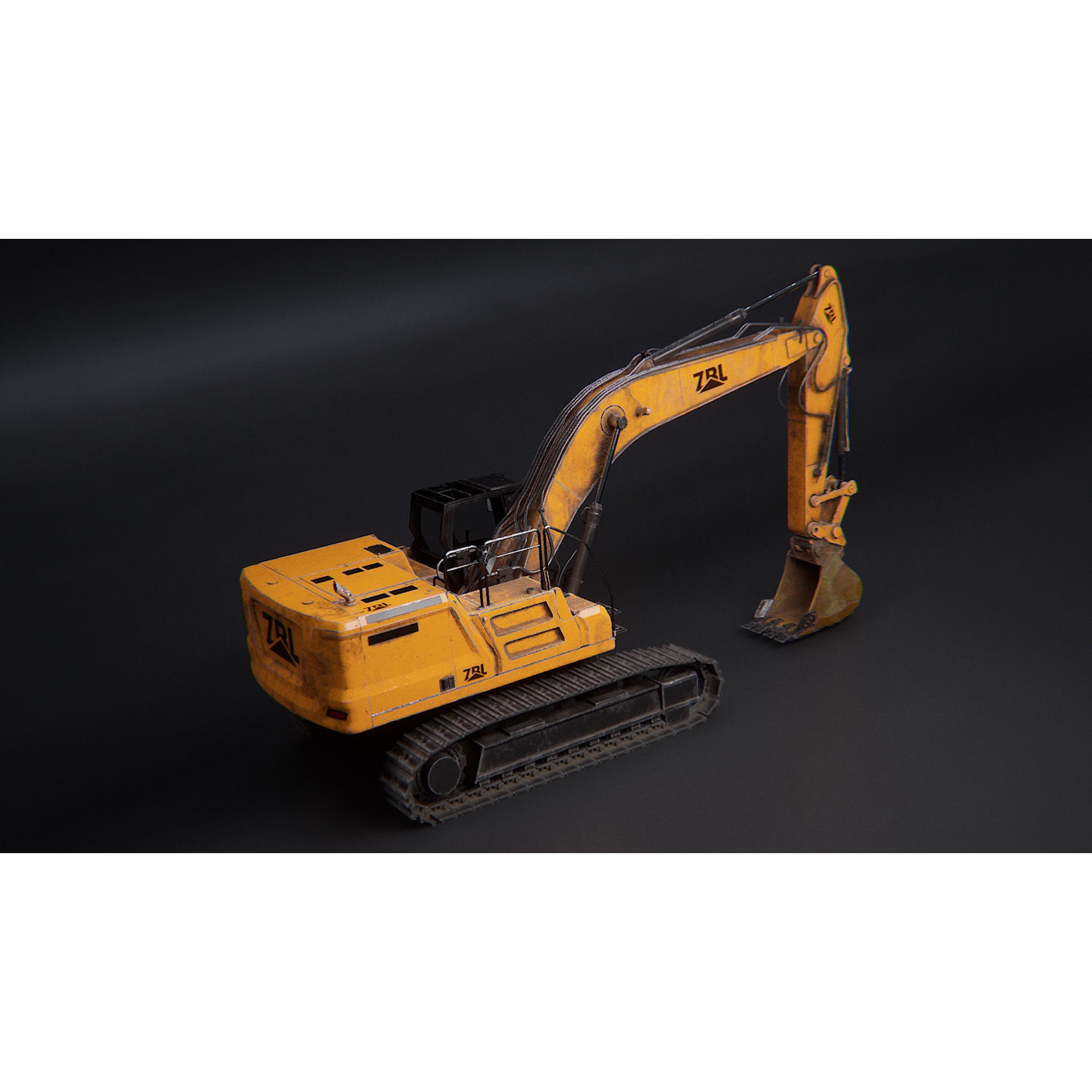 Excavator v2 - Low-Poly Game-Ready 3D Model - View 9