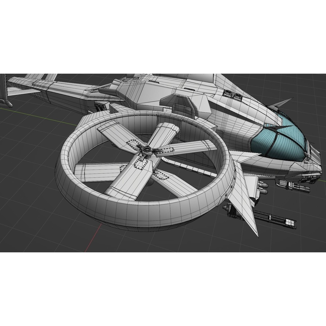 Avatar Kestrel Gunship Helicopter 3D Model – Low Poly PBR Asset