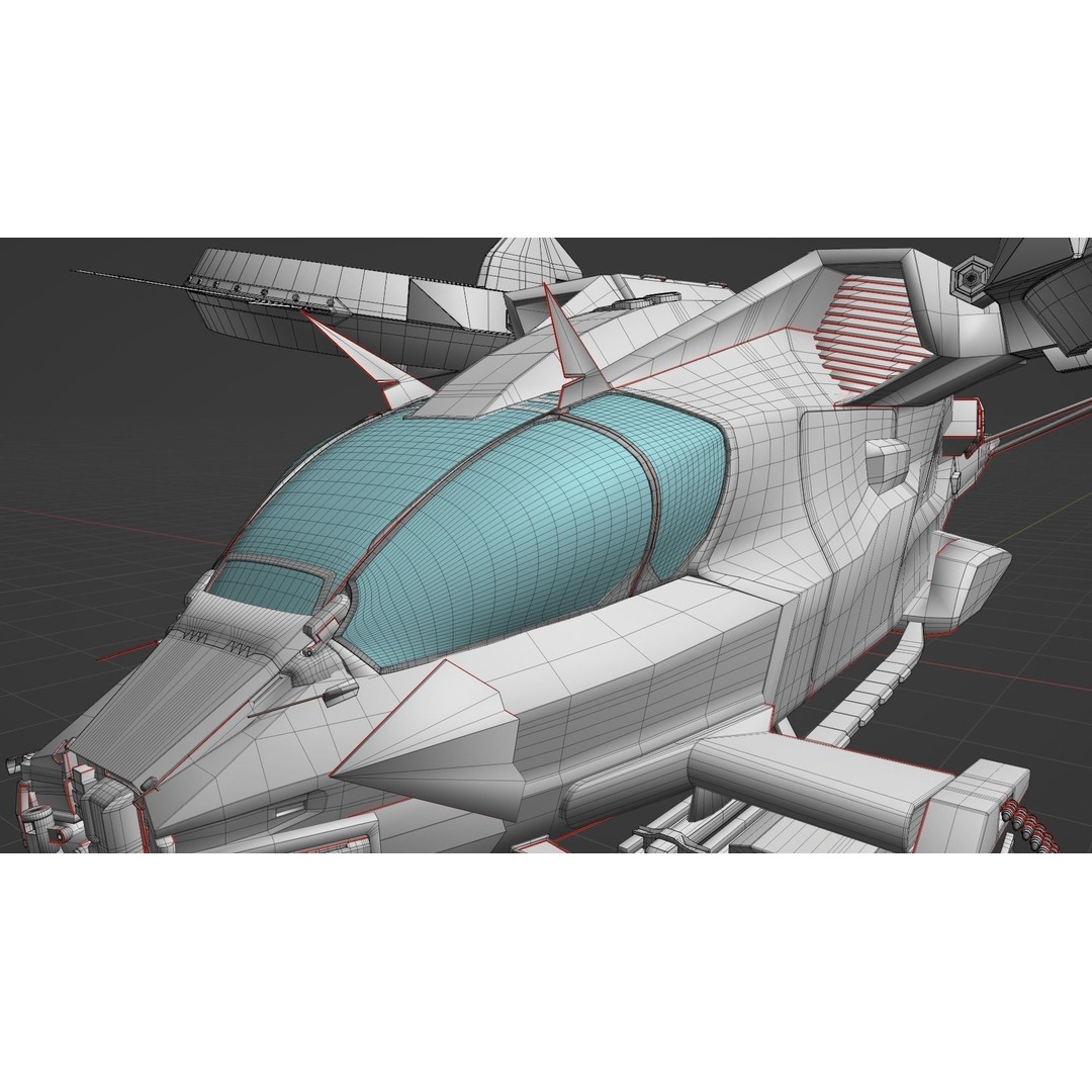 Avatar Kestrel Gunship Helicopter 3D Model – Low Poly PBR Asset - View 12