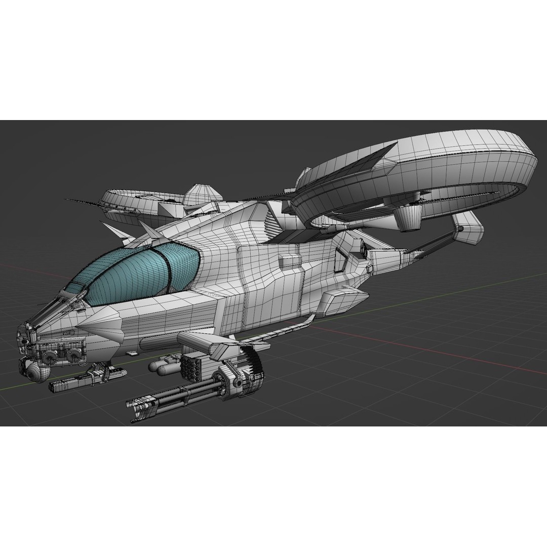 Avatar Kestrel Gunship Helicopter 3D Model – Low Poly PBR Asset - View 14