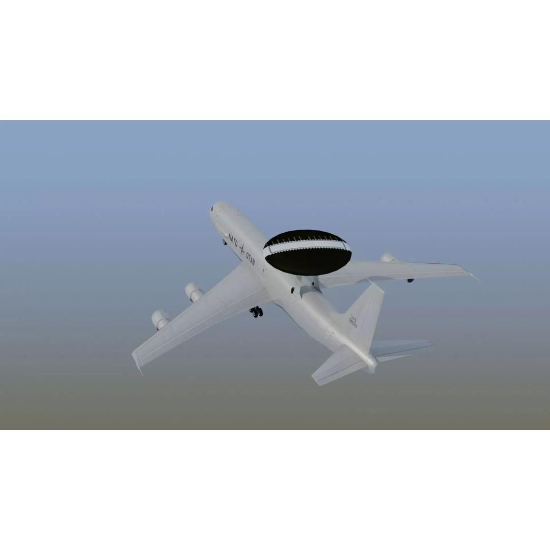 E-3 Sentry 3D Model – Game Ready Military Aircraft with PBR Textures - View 11