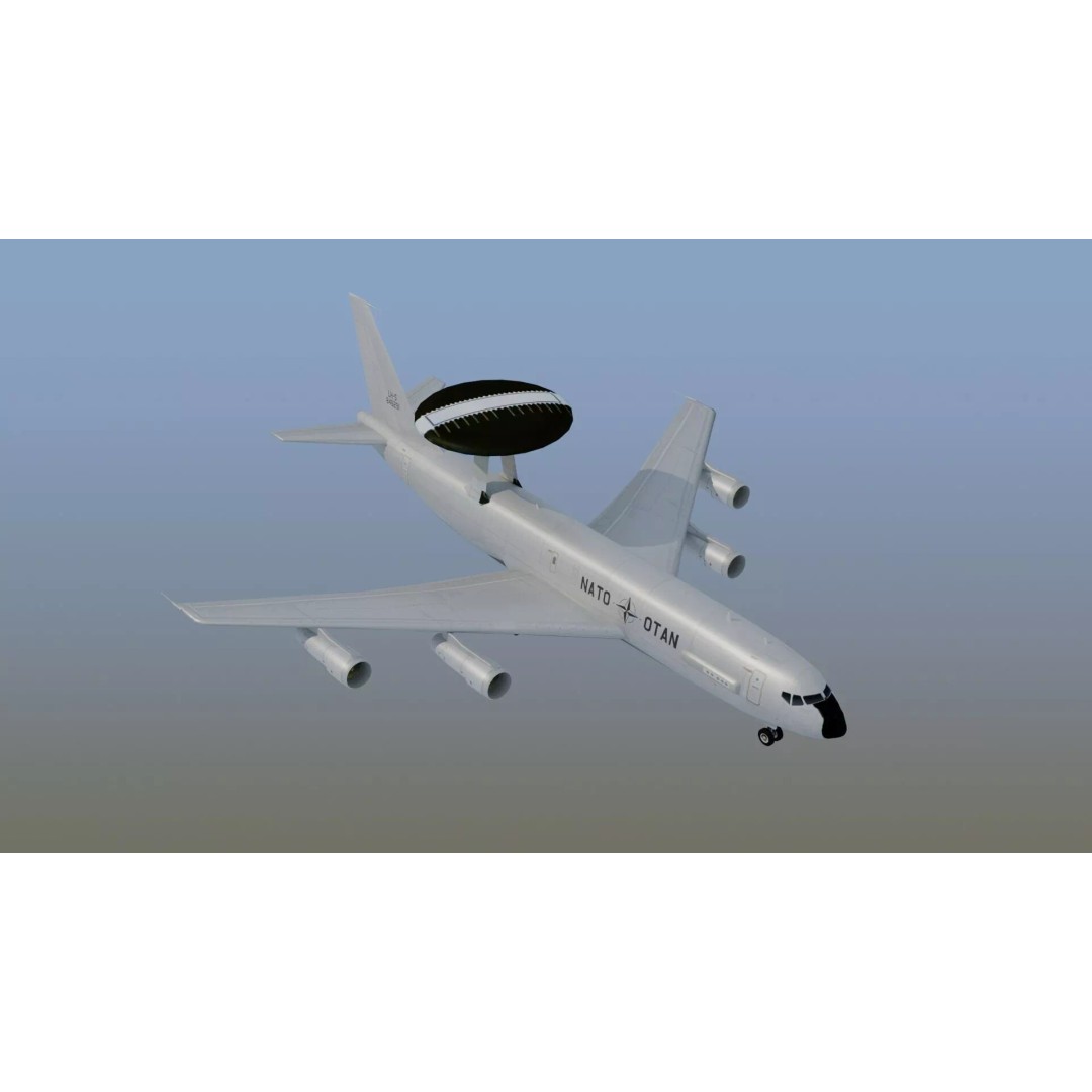E-3 Sentry 3D Model – Game Ready Military Aircraft with PBR Textures - View 12