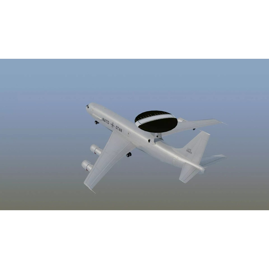 E-3 Sentry 3D Model – Game Ready Military Aircraft with PBR Textures - View 13