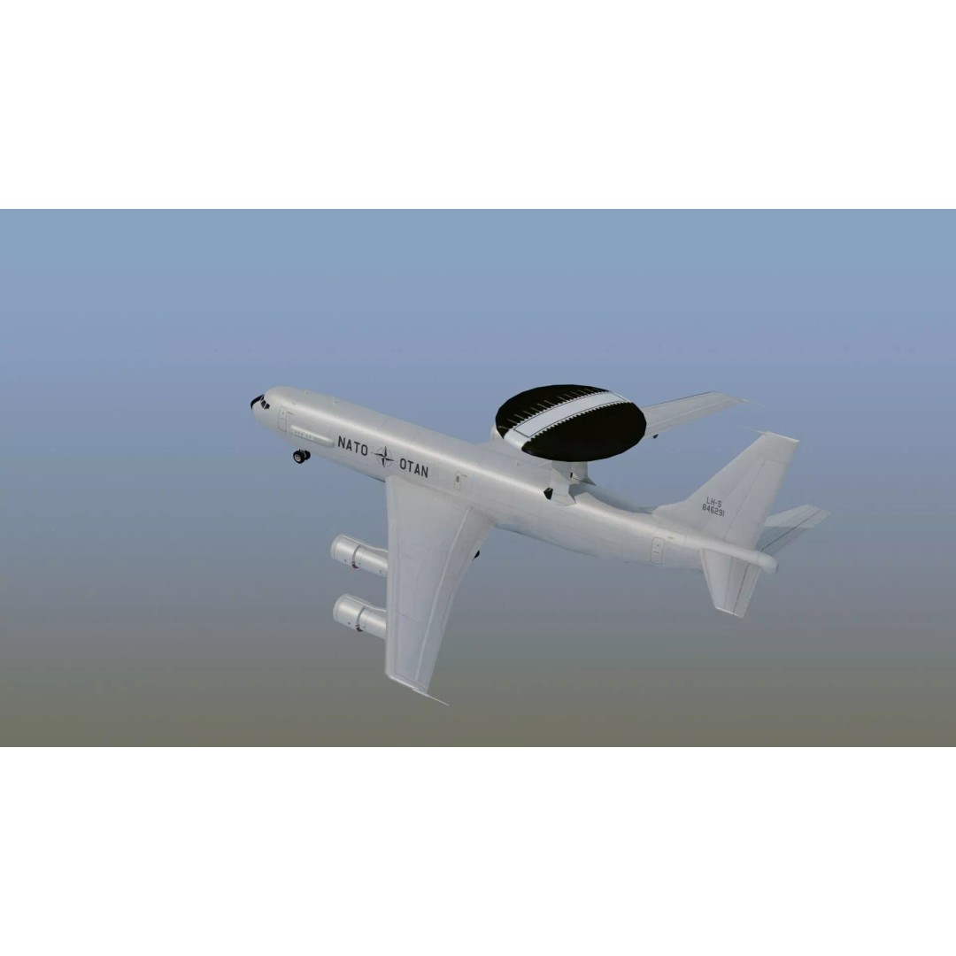 E-3 Sentry 3D Model – Game Ready Military Aircraft with PBR Textures - View 14
