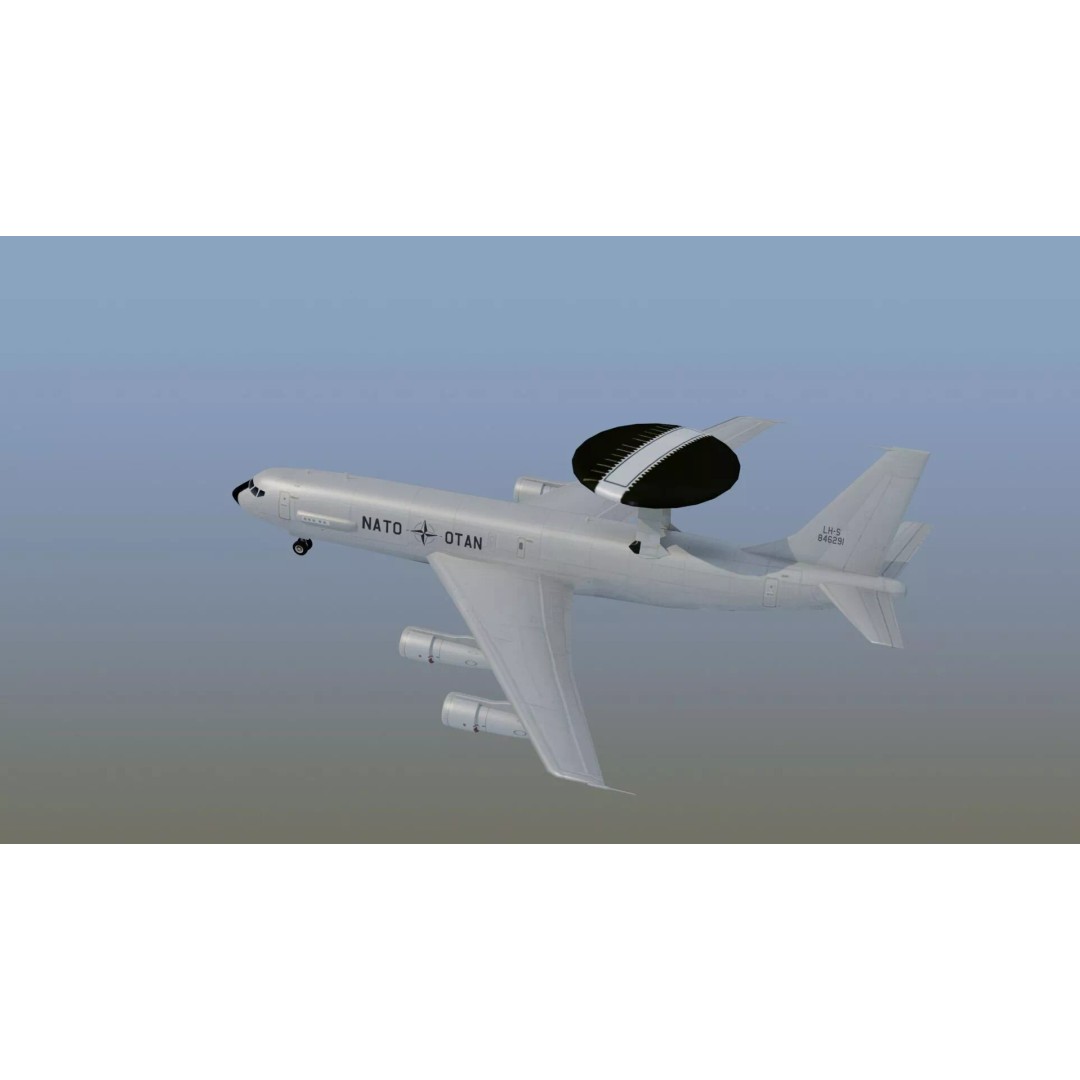 E-3 Sentry 3D Model – Game Ready Military Aircraft with PBR Textures - View 15