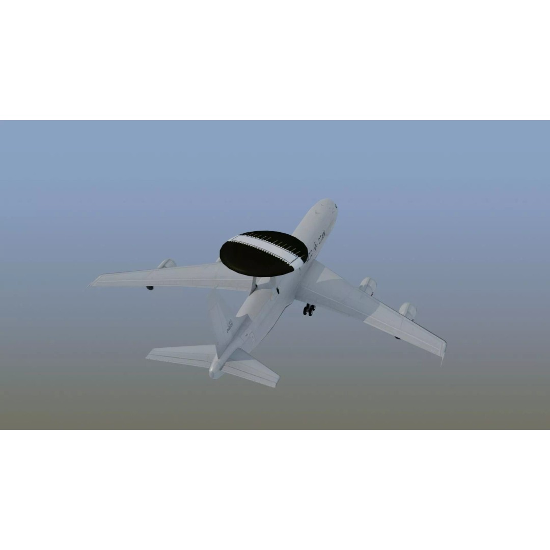 E-3 Sentry 3D Model – Game Ready Military Aircraft with PBR Textures - View 16